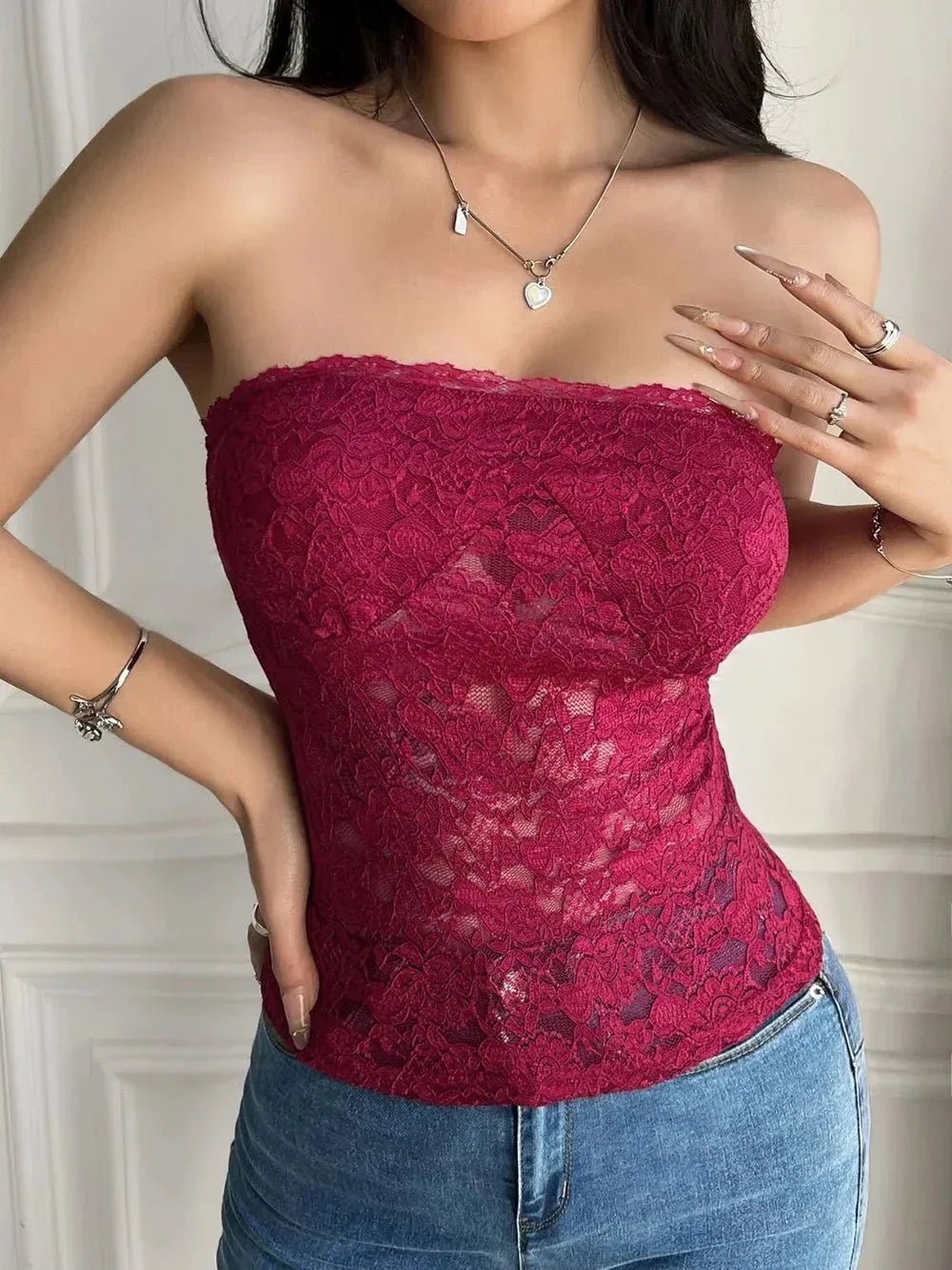 Devine Lace Tube Top - VILLA FASHION